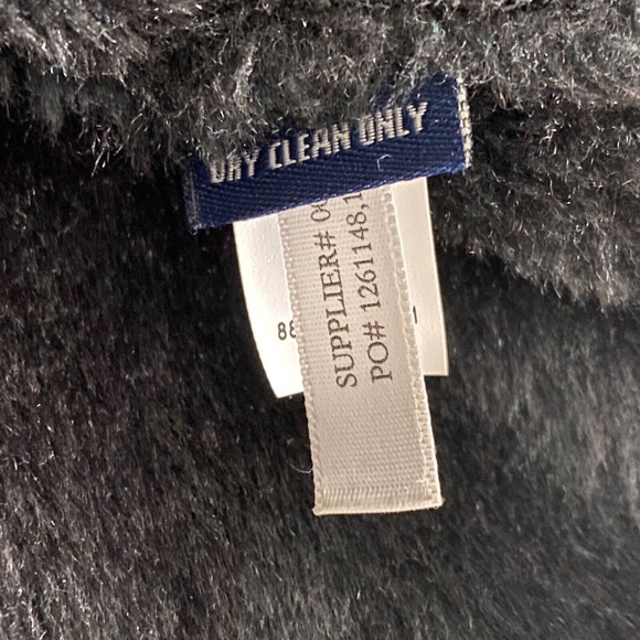 Womens 1X Chaps Vest Black Faux Suede Faux Lined Fur Horn Toggle Button Front - Picture 6 of 6